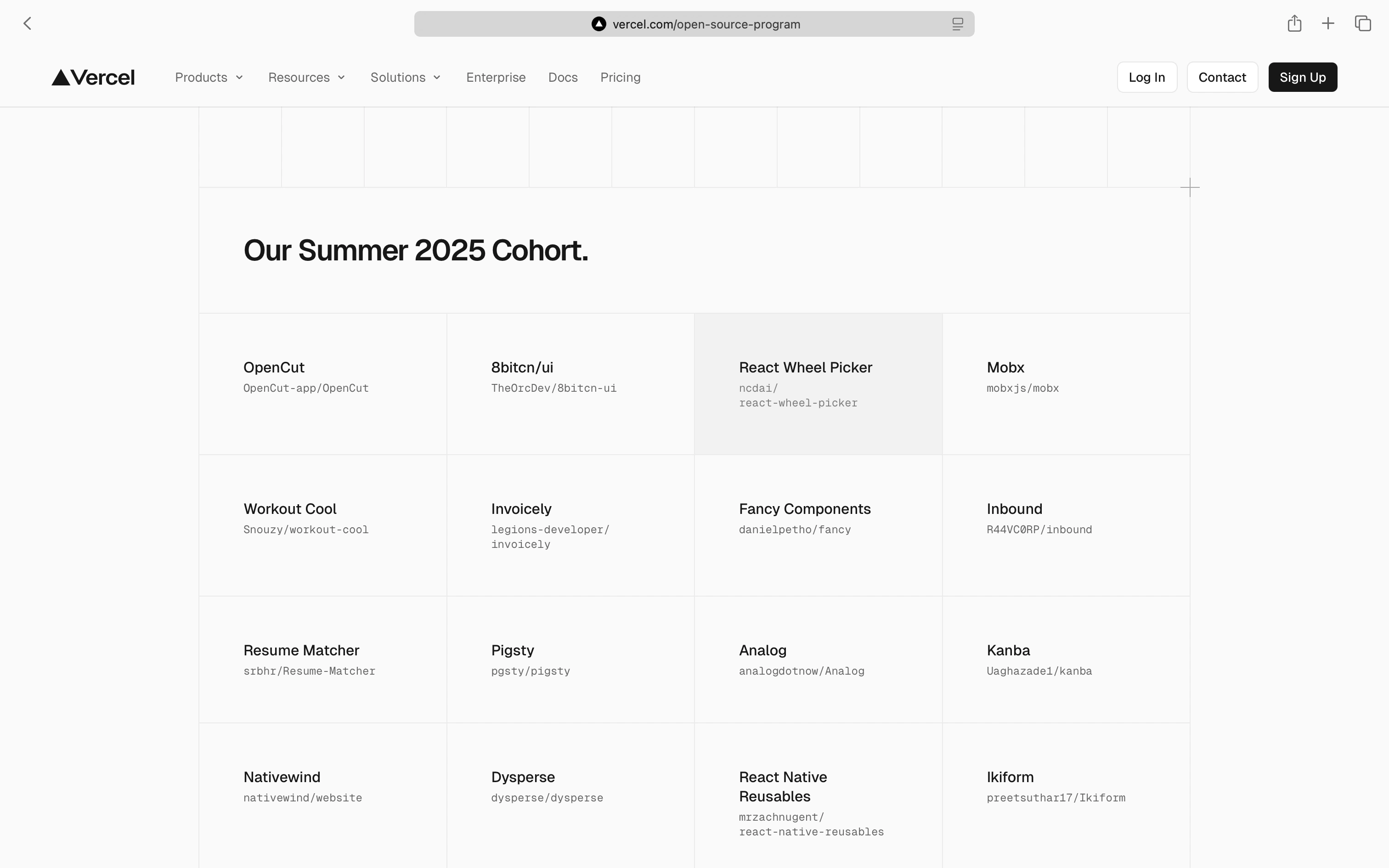 Vercel Open Source Program Summer 2025 Cohort